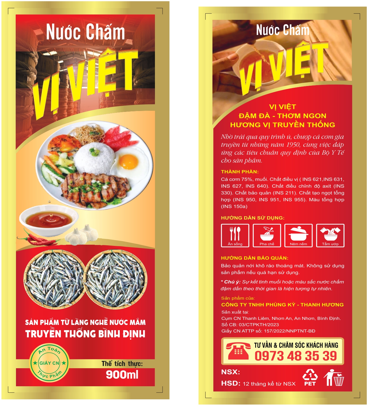 Nhãn NƯỚC CHẤM - 45x112 mm